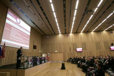 Predsednik republike dr. Danilo Türk se je udeležil 4. Strateške konference o trgovini, kjer je nastopil kot uvodni govornik (foto: Tina Kosec/STA)