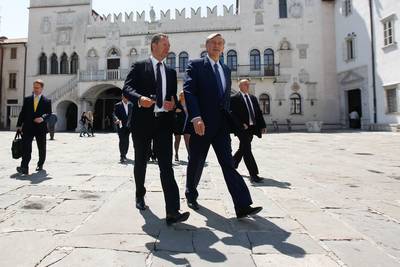 Predsednik republike dr. Danilo Türk se je srečal z županom Mestne občine Koper Borisom Popovičem (foto: Stanko Gruden/STA)