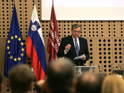 Predsednik republike dr. Danilo Türk se je udeležil 4. Strateške konference o trgovini, kjer je nastopil kot uvodni govornik (foto: Tina Kosec/STA)