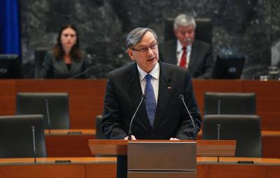Predsednik republike dr. Danilo Türk se je udeležil prve seje Državnega zbora Republike Slovenije šestega mandatnega obdobja (foto: Stanko Gruden/STA)