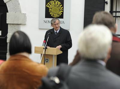Predsednik republike dr. Danilo Türk se je udeležil slovesnosti Dan Kobariškega muzeja ob 20. obletnici delovanja muzeja (foto: Nebojša Tejić/STA)