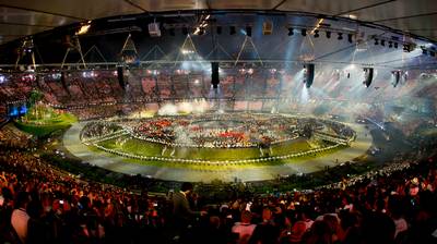 Predsednik republike dr. Danilo Türk se je udeležil uradne otvoritvene slovesnosti 30. poletnih olimpijskih iger 2012 v Londonu (foto: Stanko Gruden)