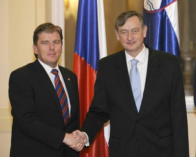 Predsednik republike dr. Danilo Türk je sprejel predsednika poslanske zbornice Republike Češke Miloslava Vlčka (FA BOBO)