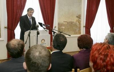 Predsednik republike dr. Danilo Türk je imel pozdravni nagovor na slovesnosti ob 60. obletnici delovanja Zavoda Hrastovec-Trate (FA BOBO)