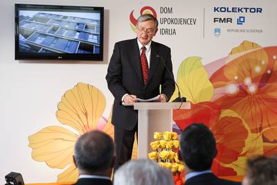 Predsednik republike dr. Danilo Türk je odprl novo stavbo Doma upokojencev Idrija – Enota Idrija (foto: Stanko Gruden/STA)