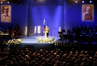 Predsednik republike dr. Danilo Türk je imel slavnostni govor na državni proslavi ob dnevu Rudolfa Maistra (FA BOBO)