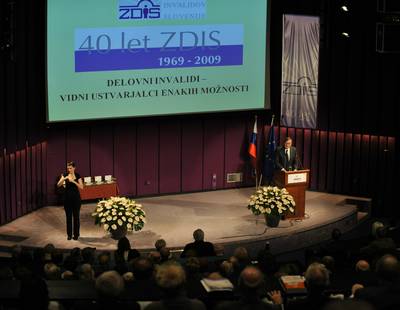 Predsednik republike dr. Danilo Türk se je udeležil slavnostne akademije ob 40. obletnici organiziranega delovanja Zveze delovnih invalidov Slovenije (FA BOBO)