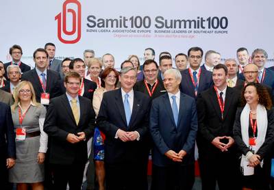 Predsednik republike dr. Danilo Türk se je udeležil regionalnega vrha poslovnih voditeljev Jugovzhodne Evrope Summit100 (foto: Stanko Gruden/STA)