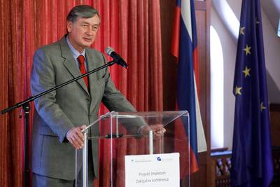 Predsednik republike dr. Danilo Türk se je udeležil zaključne konference evropskega projekta IMPLETUM (foto: Stanko Gruden/STA)