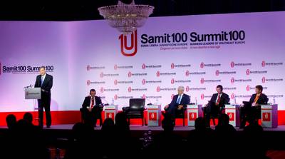 Predsednik republike dr. Danilo Türk se je udeležil regionalnega vrha poslovnih voditeljev Jugovzhodne Evrope Summit100 (foto: Stanko Gruden/STA)