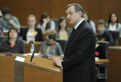 Predsednik republike dr. Danilo Türk se je udeležil 21. zasedanja nacionalnega otroškega parlamenta (foto: Nebojša Tejić/STA)
