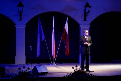 Predsednik republike dr. Danilo Türk se je udeležil slovesnega odprtja prenovljenega gradu in letnega gledališča Khislstein (foto: Stanko Gruden/STA)