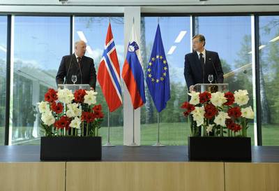 Predsednik Republike Slovenije dr. Danilo Türk je sprejel Njegovo veličanstvo norveškega kralja Haralda V. (foto: Nebojša Tejić/STA)