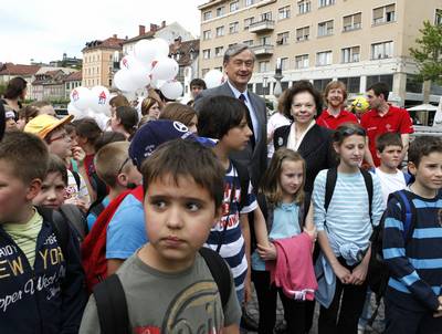 Predsednik republike dr. Danilo Türk in soproga Barbara Miklič Türk sta se udeležila odprtja prireditve Znanstival (foto: Tina Kosec/STA)
