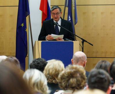 Predsednik republike dr. Danilo Türk se je udeležil simpozija "Medicina in pravo – 20 let kasneje" (foto: Stanko Gruden/STA)