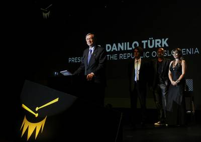 Predsednik republike dr. Danilo Türk se je udeležil zaključne prireditve 19. mednarodnega oglaševalskega festivala Zlati boben (foto: Nebojša Tejić/STA)
