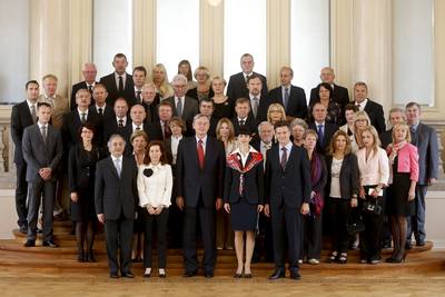 Predsednik Republike Slovenije dr. Danilo Türk je priredil sprejem za člane Evropskega računskega sodišča (foto: Stanko Gruden/STA)