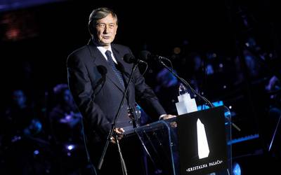 Predsednik republike dr. Danilo Türk se je udeležil odprtja najvišje stavbe v Sloveniji, ljubljanske poslovne stolpnice Kristalna palača (foto: Stanko Gruden/STA)