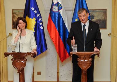 Predsednik Republike Slovenije dr. Danilo Türk je sprejel predsednico Republike Kosovo Atifete Jahjaga (foto: Nebojša Tejić/STA)