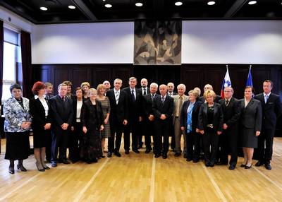 Predsednik republike dr. Danilo Türk se je udeležil slovesnosti ob dnevu pravosodja, na kateri so bila podeljena priznanja posameznikom za delo na področju sodstva in pravosodja (foto: Tamino Petelinšek/STA)