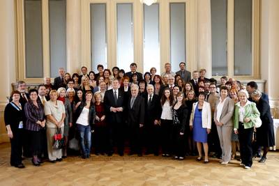 Predsednik republike dr. Danilo Türk je z Redom za zasluge odlikoval Kurta Kanclerja (foto: Stanko Gruden/STA)