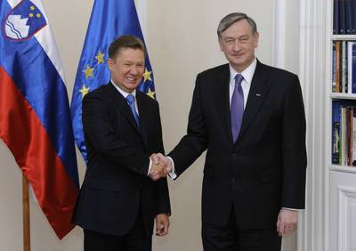 Predsednik republike dr. Danilo Türk je sprejel predsednika uprave ruske družbe Gazprom Alekseja Millerja (foto: Nebojša Tejić/STA)