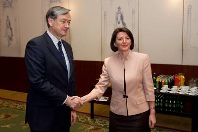 Srečanje predsednika Republike Slovenije dr. Danila Türka s predsednico Republike Kosovo Atifete Jahjaga (foto: Stanko Gruden/STA)
