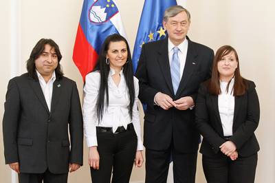 Predsednik republike dr. Danilo Türk je sprejel predstavnike Sveta romske skupnosti Republike Slovenije (foto: Stanko Gruden/STA)