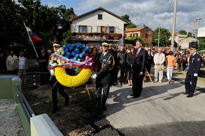 Predsednik republike dr. Danilo Türk se je udeležil osrednje slovesnosti ob spominskem dnevu Občine Hrpelje-Kozina (foto: Nebojša Tejić/STA)