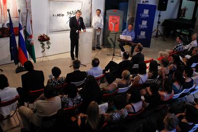 Predsednik republike dr. Danilo Türk se je udeležil slovesnega odprtja 48. seminarja slovenskega jezika, literature in kulture z naslovno temo "Ideologije v slovenskem jeziku, literaturi in kulturi" (foto: Stanko Gruden/STA)