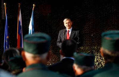 Predsednik republike dr. Danilo Türk je odprl razstavo "Kočevsko v vojni za Slovenijo 1991" (foto: Stanko Gruden/STA)