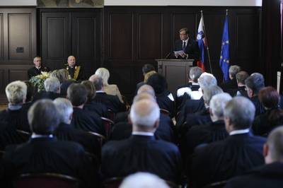 Predsednik republike dr. Danilo Türk se je udeležil slavnostne občne seje ob 20. obletnici osamosvojitve Republike Slovenije in 20. obletnici Vrhovnega sodišča Republike Slovenije (foto: Nebojša Tejić/STA)