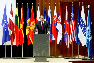 Predsednik republike dr. Danilo Türk se je udeležil otvoritvene slovesnosti mednarodne konference z naslovom "Izzivi zoperstavljanja terorizmu v regiji JV Evrope" (foto: Stanko Gruden/STA)
