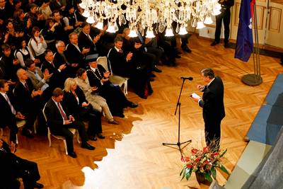 Predsednik republike dr. Danilo Türk se je udeležil zaključne prireditve ob 50. obletnici Pedagoške fakultete Univerze v Mariboru (foto: Stanko Gruden/STA)
