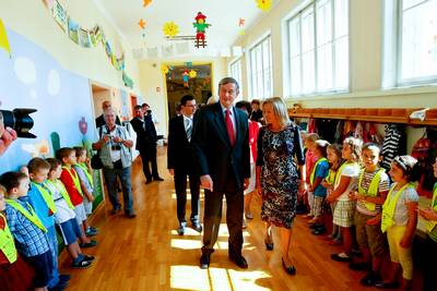 Predsednik republike dr. Danilo Türk je obiskal Osnovno šolo Toma Brejca (foto: Stanko Gruden/STA)