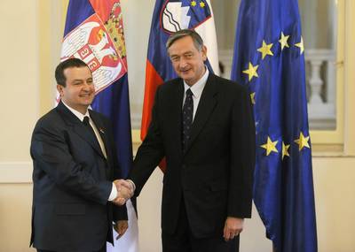 Predsednik Republike Slovenije dr. Danilo Türk je sprejel predsednika Vlade Republike Srbije Ivico Dačića (foto: Nebojša Tejić/STA)