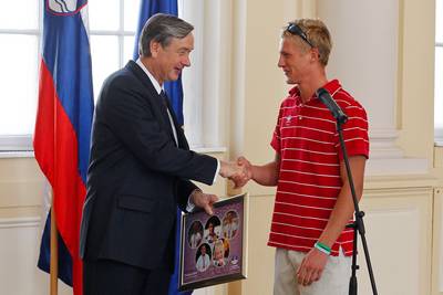 Predsednik republike je sprejel naše uspešne mlade olimpijce (foto: Stanko Gruden/STA)