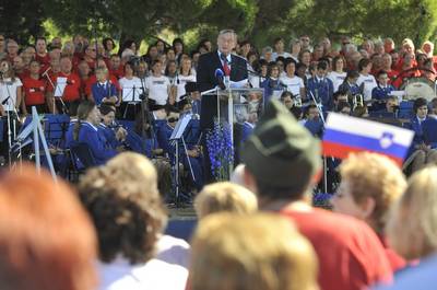 Predsednik republike dr. Danilo Türk se je udeležil slovesnosti »Spomin« ob 65. obletnici priključitve Primorske matični domovini (foto: Nebojša Tejić/STA)