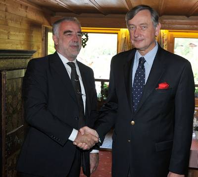 Predsednik republike dr. Danilo Türk se je srečal s tožilcem Mednarodnega kazenskega sodišča v Haagu (ICC) Luisom Morenom Ocampom (foto: Markus Prantl/Evropski forum Alpbach)