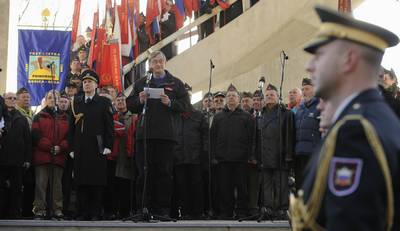 Predsednik republike dr. Danilo Türk se je udeležil 55. prireditve Po stezah partizanske Jelovice – Dražgoše 2012 v počastitev 70. obletnice dražgoške bitke (foto: Nebojša Tejić/STA)