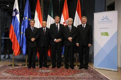 Na povabilo predsednika dr. Danila Türka so Slovenijo ob dnevu državnosti in 20. obletnici njene samostojnosti obiskali avstrijski zvezni predsednik dr. Heinz Fischer, italijanski predsednik Giorgio Napolitano, hrvaški predsednik dr. Ivo Josipović in madžarski predsednik dr. Pál Schmitt (foto: Nebojša Tejić/STA)