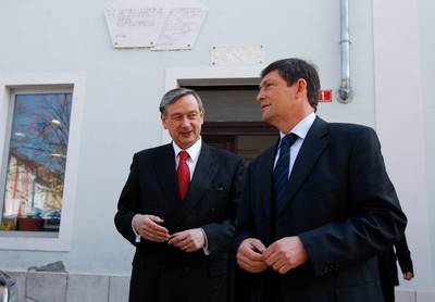 Predsednik republike dr. Danilo Türk se je srečal z županom Občine Izola Igorjem Kolencem (foto: Stanko Gruden/STA)