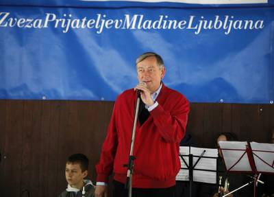 Predsednik republike dr. Danilo Türk se je udeležil zaključne prireditve programa Mestne zveze prijateljev mladine Ljubljana "Zeleni nahrbtnik" (foto: Tina Kosec/STA)