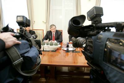 Pogovor predsednika republike dr. Danila Türka z novinarji (foto: Tina Kosec/STA)
