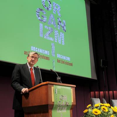 Predsednik republike dr. Danilo Türk se je udeležil odprtja mednarodnega posveta Biološka znanost in družba: Organizmi kot živi sistemi (foto: Daniel Novakovič/STA)