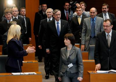 Predsednik republike dr. Danilo Türk se je udeležil prve seje Državnega zbora Republike Slovenije šestega mandatnega obdobja (foto: Stanko Gruden/STA)