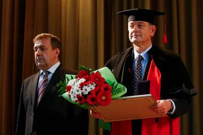 Predsednik Republike Slovenije dr. Danilo Türk je prejel častni doktorat Narodne univerze Vasilija Nazareviča Karazina (foto: Stanko Gruden/STA)