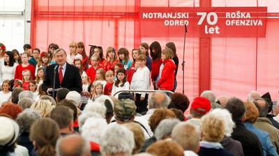 Predsednik republike dr. Danilo Türk se je udeležil slovesnosti ob 70. obletnici Notranjskega odreda in roške ofenzive (foto: Stanko Gruden/STA)