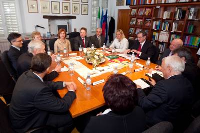 Predsednik republike dr. Danilo Türk se je srečal s predstavniki Italijanske samoupravne narodne skupnosti Občine Izola (foto: Stanko Gruden/STA)