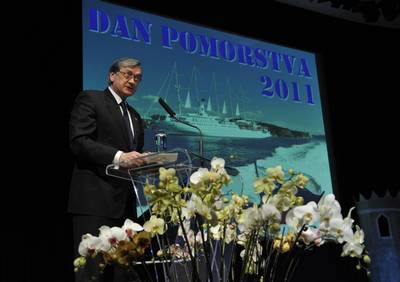 Predsednik republike dr. Danilo Türk se je udeležil slovesnosti ob dnevu pomorstva (foto: Nebojša Tejić/STA)